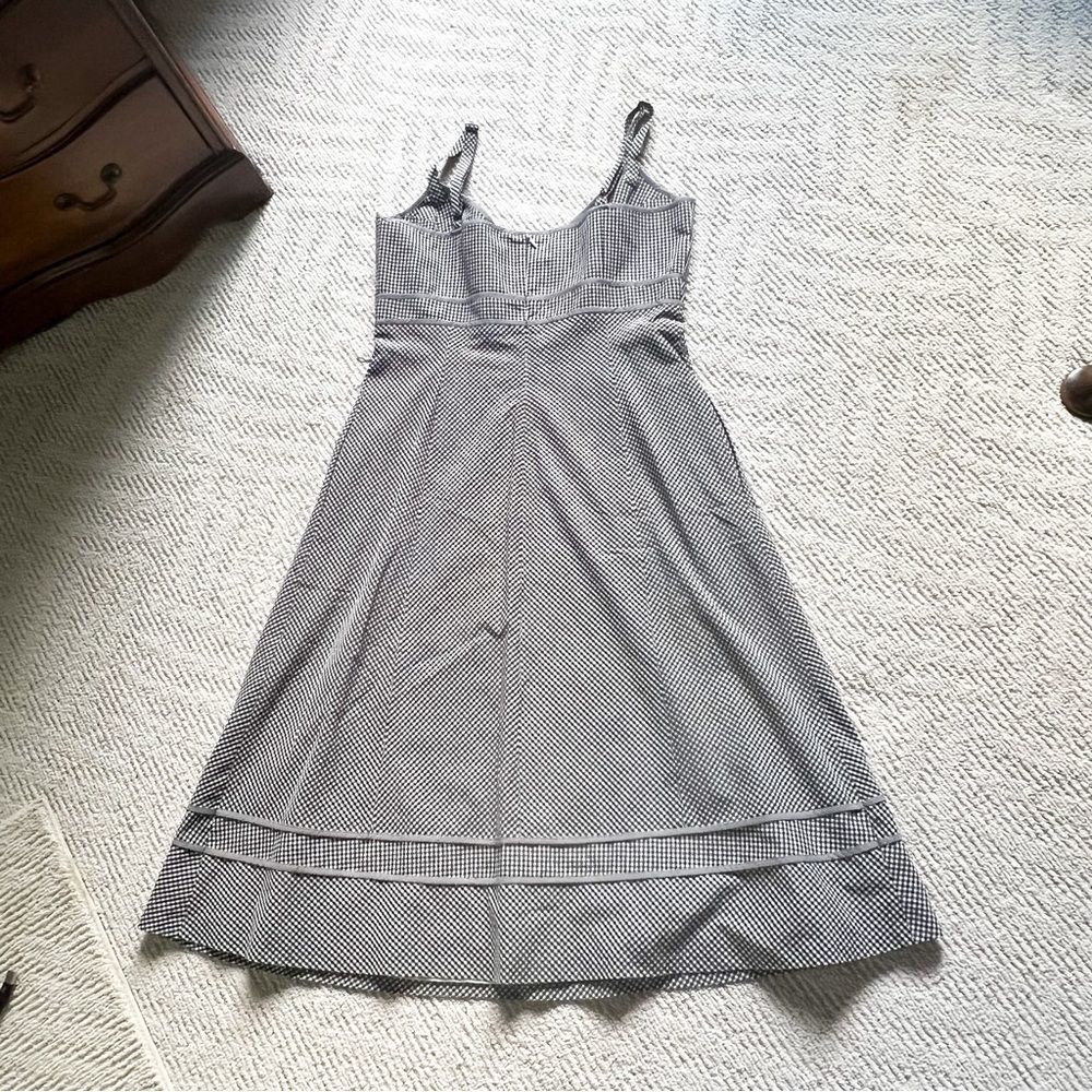 Talbots Black and White Checked Dress 2-Layer Size 8 EUC Adjustable Straps - Picture 2 of 2